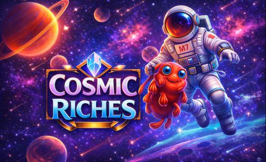 Cosmic Riches space reel theme illustration