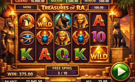 Treasures of Ra Egyptian reel illustration